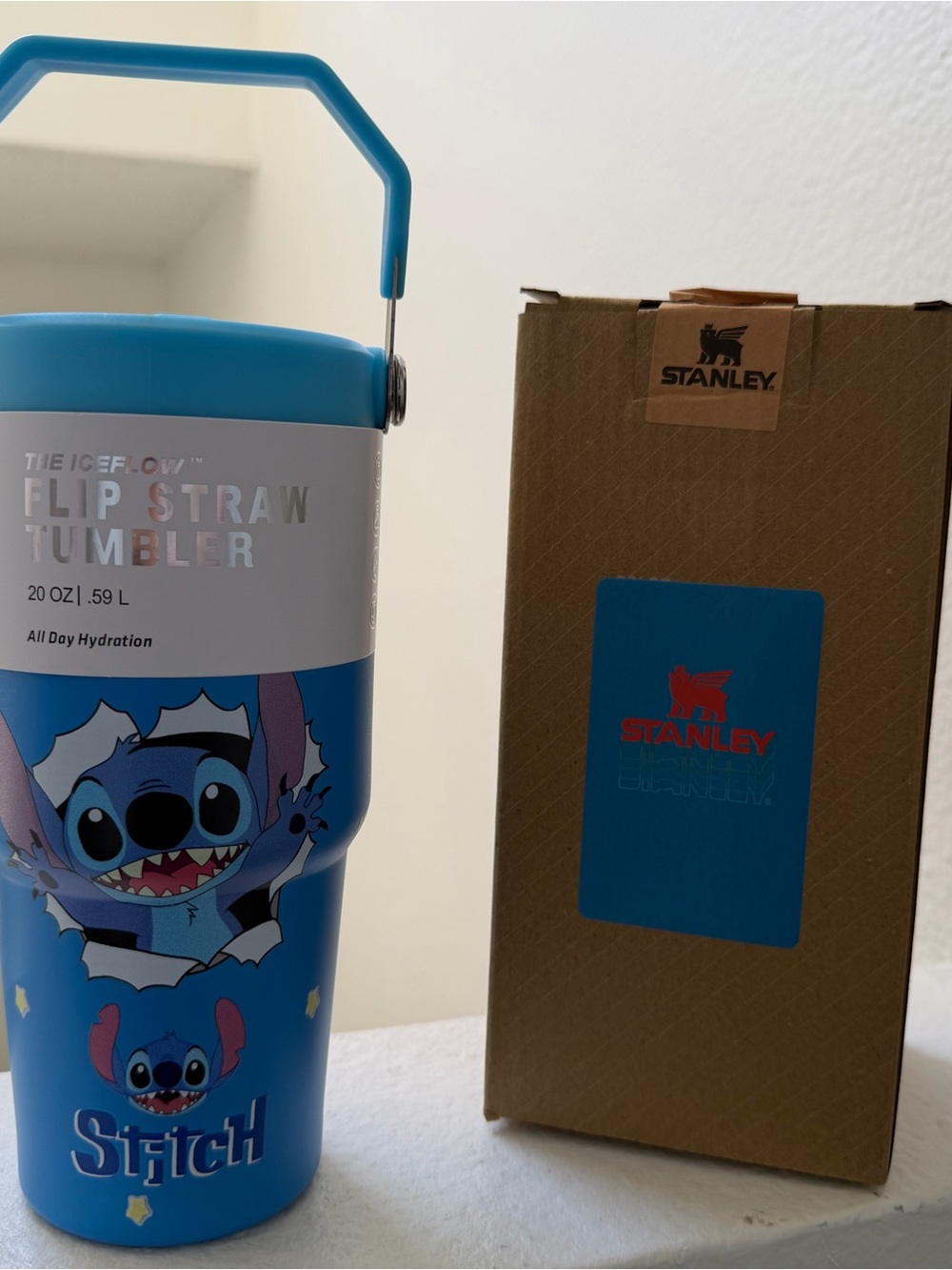 Stitch Stainless Steel Insulated Tumbler 20 oz with Handle & Straw Lid - Picture 1 of 5